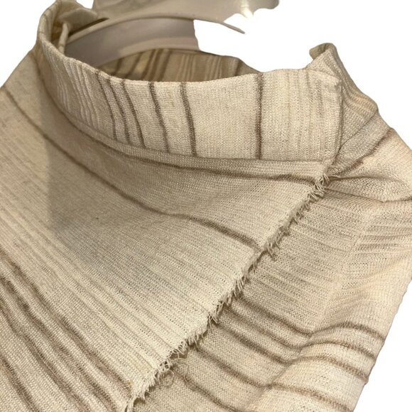theory GORGEOUS neutral cream serape stripe "linton" wrap skirt S - Picture 4 of 4